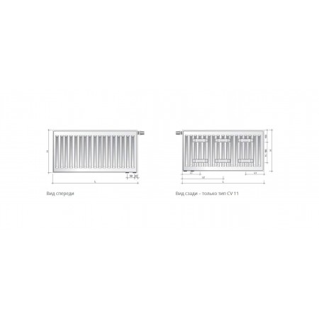 EVRA Ventil Compact CV11 400x2000 стальной панельный радиатор с нижним подключением EVRA Ventil Compact CV11 400x2000 стальной панельный радиатор с нижним подключением