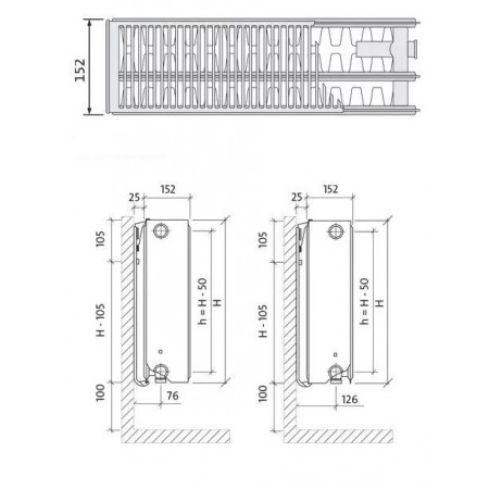 EVRA Ventil Compact CV33 400x2000 стальной панельный радиатор с нижним подключением EVRA Ventil Compact CV33 400x2000 стальной панельный радиатор с нижним подключением